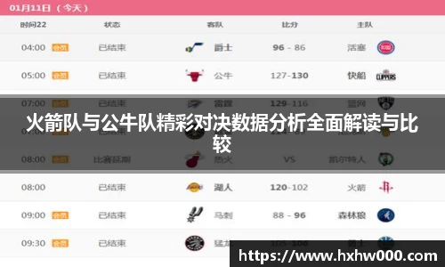 火箭队与公牛队精彩对决数据分析全面解读与比较